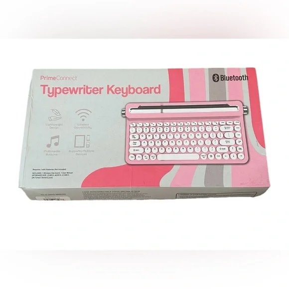 PrimeConnect Bluetooth Pink Typewriter Keyboard NEW - Picture 3 of 5